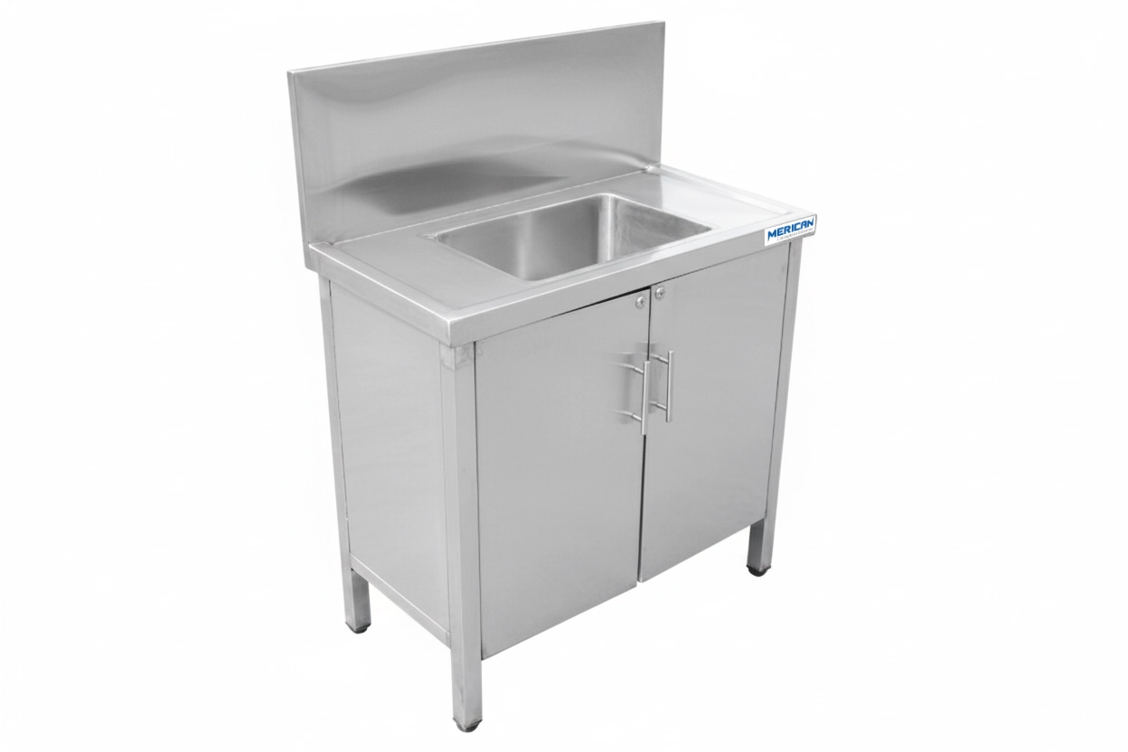 Stainless Steel Hand Wash Sink With A cabinet